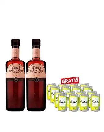 Sumon Licores Ron mandatario 6 años 750ml + britvic ginger ale 150ml x12und oferta
