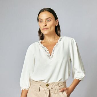 Fina Perú Blusa america hueso oferta