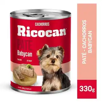 Tottus Comida húmeda para perros ricocan cachorros babycan 330 g - lata 330 g oferta