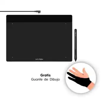 Hiraoka Tableta digital xp-pen deco fun ct-1060 l negro + guante de dibujo gratis oferta