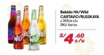 Hiperbodega Precio Uno Bebida Hit / Wild Cartavio / Russkaya x 355ml oferta