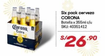 Hiperbodega Precio Uno Six Pack Cerveza Corona botella x 355ml oferta