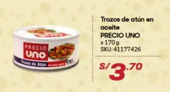 Hiperbodega Precio Uno Trazos de Atún en Aceite Precio Uno x 170g oferta