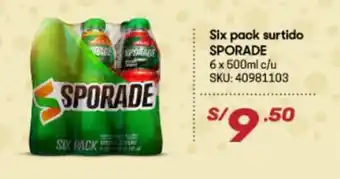Six Pack Surtido Sporade 6 x 500ml