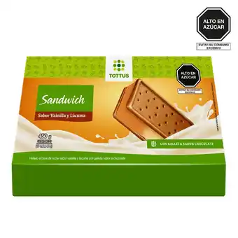 Tottus Pack sandwich vainilla lucuma tottus 10 unidades oferta