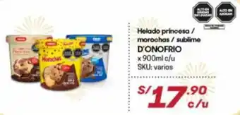 Hiperbodega Precio Uno Helado Princesa / Morochas / Sublime D'Onofrio x 900ml oferta