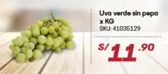 Hiperbodega Precio Uno Uva Verde sin Pepa x kg oferta