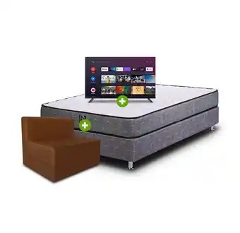 Tottus Combo cama raymi 2 plz + smart tv 32" hd + sofá cama oferta