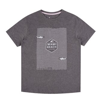 Tottus Polo estampado teens 16 gris oferta