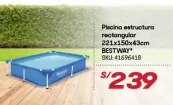 Hiperbodega Precio Uno Piscina Estructura Rectangular 221 x 150 x 43cm Bestway oferta