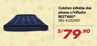 Hiperbodega Precio Uno Colchón Inflable Dos Plazas c/Inflador Bestway oferta