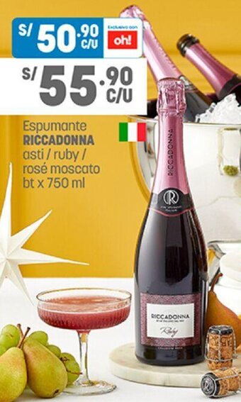 Plaza Vea Espumante Riccadonna Asti / Ruby / Rosé Moscato bt x 750ml oferta