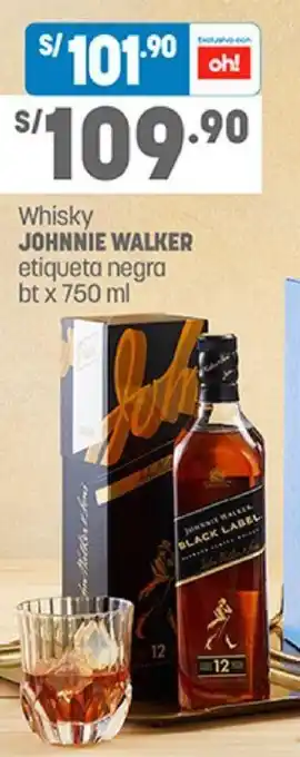 Plaza Vea Whisky Johnnie Walker Etiqueta Negra bt x 750ml oferta