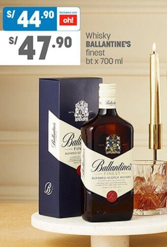 Plaza Vea Whisky Ballantine's Finest bt x 700ml oferta