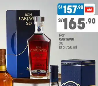 Plaza Vea Ron Cartavio XO bt x 750ml oferta