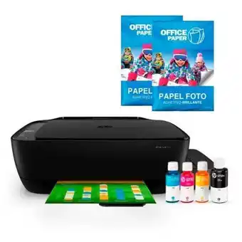 Hiraoka Impresora multifuncional hp ink tank 315 + 2 x papel foto adhesivo brillante 120g x 20 hojas a4 oferta