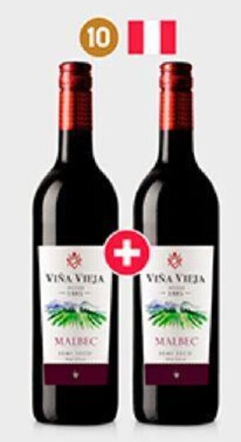 Plaza Vea Vino Viña Vieja Borgoña / Rosé / Malbec Semi Seco pk x 2 bt x 750ml oferta