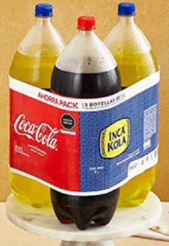 Plaza Vea Gaseosas Coca-Cola + Inca Kola pk x 3 bt x 3L oferta