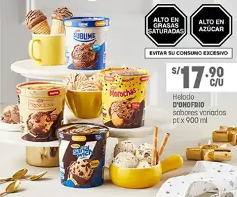 Plaza Vea Helado D'onofrio Sabores Variados pt x 900ml oferta