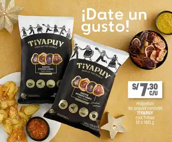 Plaza Vea Hojuelas de Papas Nativas Tiyapuy Mix Fritos bl x 160g oferta