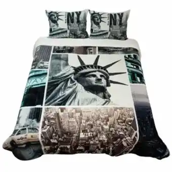 Fashion Bag Edredon flannel c/sherpa + 2 fda sham 2 plz new york 150967 oferta