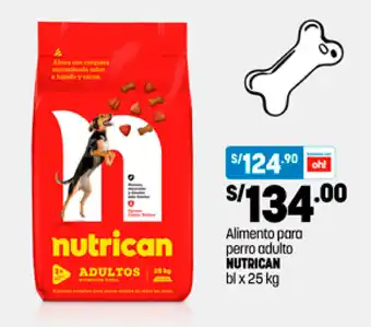 Plaza Vea Alimento para Perro Nutrican adulto bl x 25kg oferta