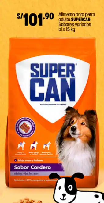 Plaza Vea Alimento para Perro Super Can Sabores Variados adulto bl x 15kg oferta
