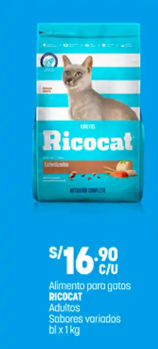 Plaza Vea Alimento para Gatos Ricocat adultos sabores variados bl x 1kg oferta