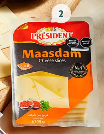 Plaza Vea Queso en Tajadas Président edam / gouda / maasdam pq x 150g oferta