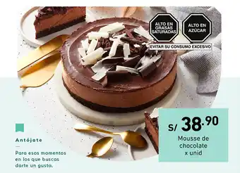 Plaza Vea Mousse de Chocolate x unid oferta