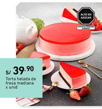 Plaza Vea Torta Helada de Fresa Mediana x unid oferta