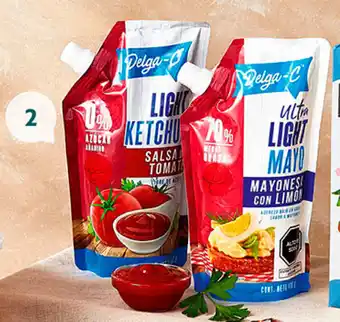 Plaza Vea Ketchup sin Azúcar / Mayonesa Ultra Light Delga-C dp x 400g oferta