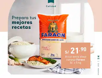 Plaza Vea Arroz Extra Añejo Naranja Faraon bl x 5kg oferta