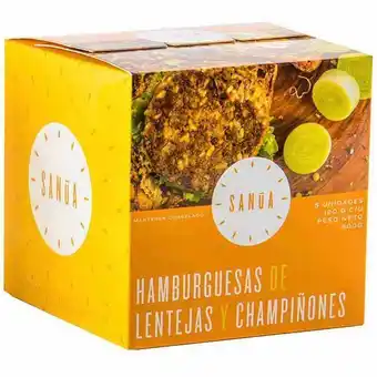 Vivanda Hamburguesa de lentejas y champiñones sanua caja 5un oferta
