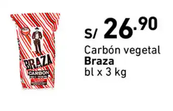 Plaza Vea Carbón Vegatal Braza bl x 3kg oferta