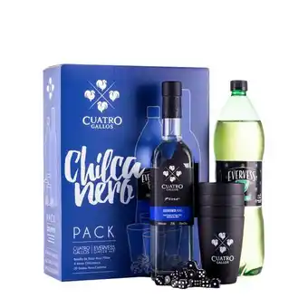 Almendariz Pack chilcanero cuatro gallos quebranta + ginger ale + vaso + dados oferta
