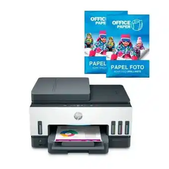 Hiraoka Impresora multifuncional hp smart tank 790 dúplex 4wf66a + 2 x papel foto adhesivo brillante 120g x 20 hojas a4 oferta