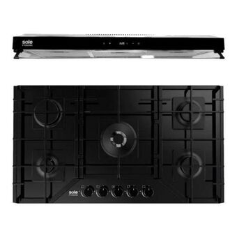 Hiraoka Cocina glp empotrable sole solco067 5 hornillas + campana extractora sole ture19co 90cm oferta