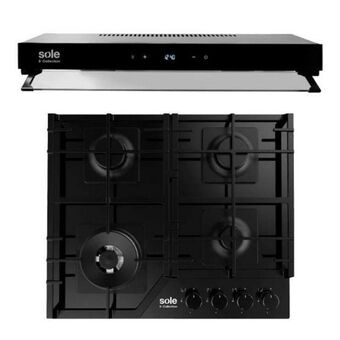 Hiraoka Cocina glp empotrable sole solco066 4 hornillas + campana extractora sole ture18co 60cm oferta