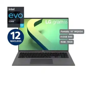 Hiraoka Laptop lg gram 16 16z90q-g.ah76b4 16" intel core i7-1260p 512gb ssd 16gb ram oferta
