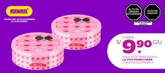 Tambo Galleta de Mantequilla La Vita Panettiere Corazones lata 340g oferta
