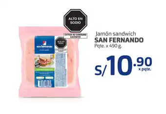 Plaza Vea Jamón Sandwich San Fernando pqte. x 490g oferta