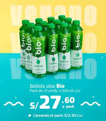 Plaza Vea Bebida Aloe Bio pack de 12 unids x 520ml oferta