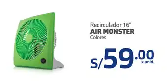 Plaza Vea Recirculador 16" Air Monster colores oferta