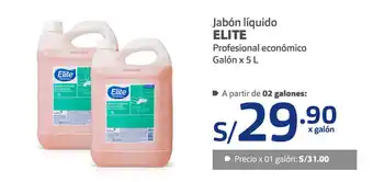 Plaza Vea Jabón Liquido Elite galón x 5L oferta
