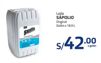 Plaza Vea Lejía Sapolio Original gl x 18,9L oferta