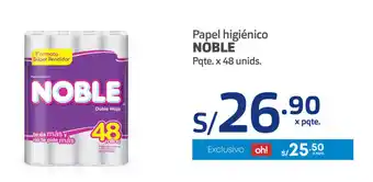 Plaza Vea Papel Higiénico Noble pqte x 48 unids oferta