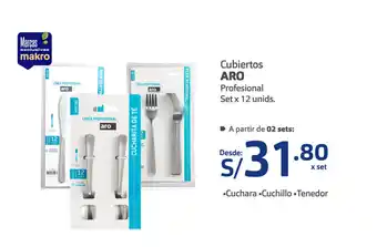 Plaza Vea Cubiertos Aro Profesional set x 12 unids oferta