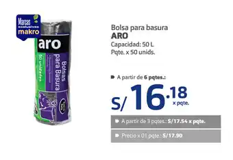 Plaza Vea Bolsa para Basura Aro capacidad 50L pqte x 50 unids oferta