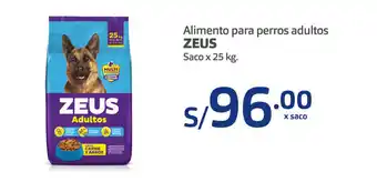 Plaza Vea Alimento para Perros Adultos Zeus saco x 25kg oferta